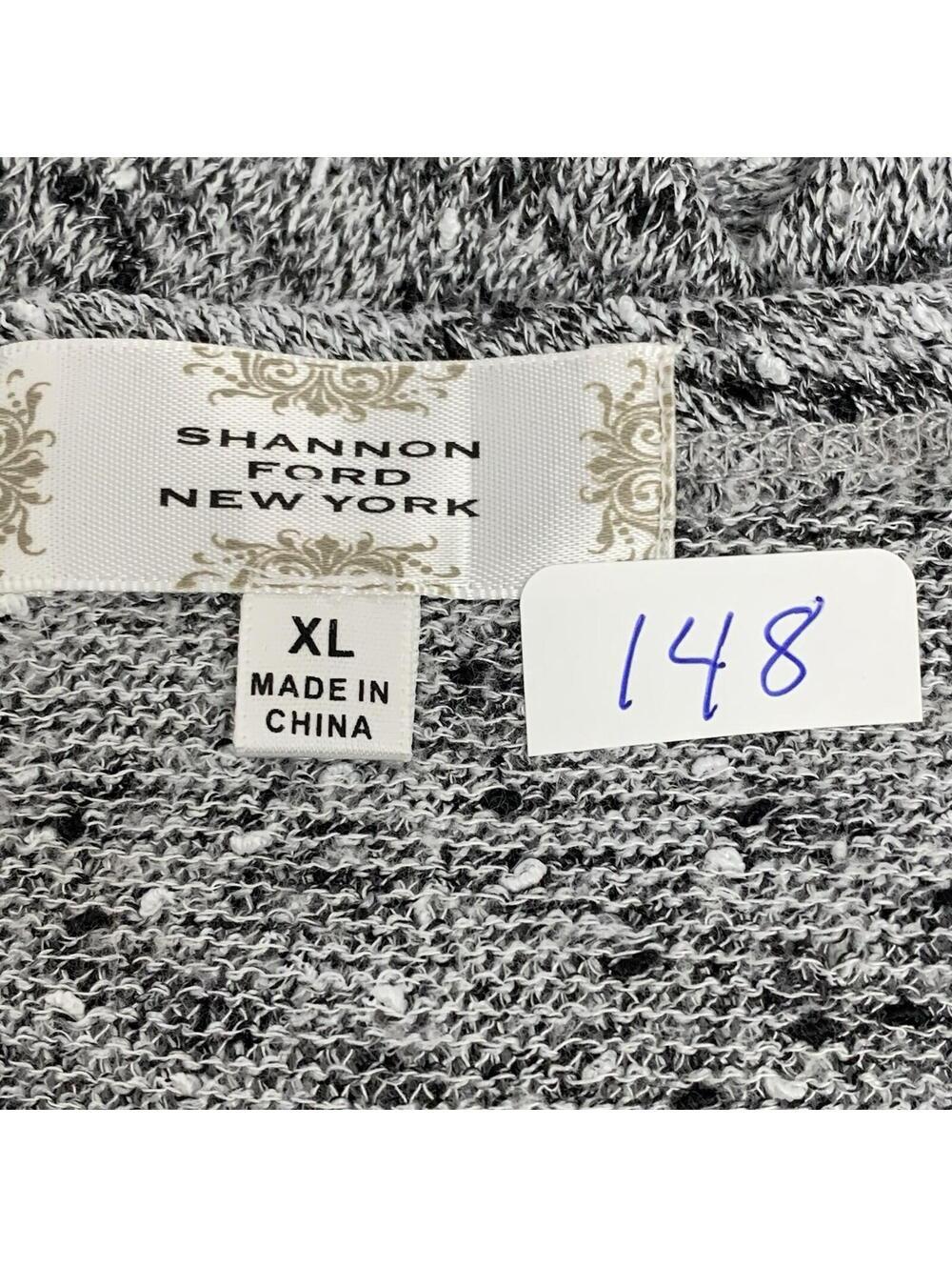 Shannon Ford New York Cardigan Womens XL Grey Marled Open Front Waterfall Knit - Picture 7 of 7